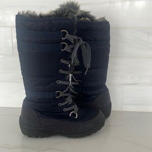 Superfit Canada Tall Waterproof Fleece Lined Navy Lace up Boots size 7